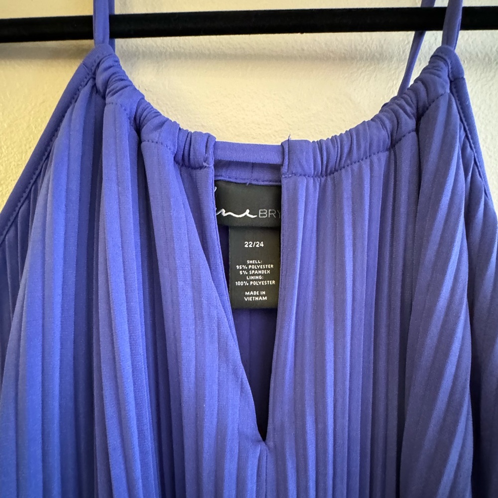 Lane bryant purple pleated halter dress - Picture 2 of 7